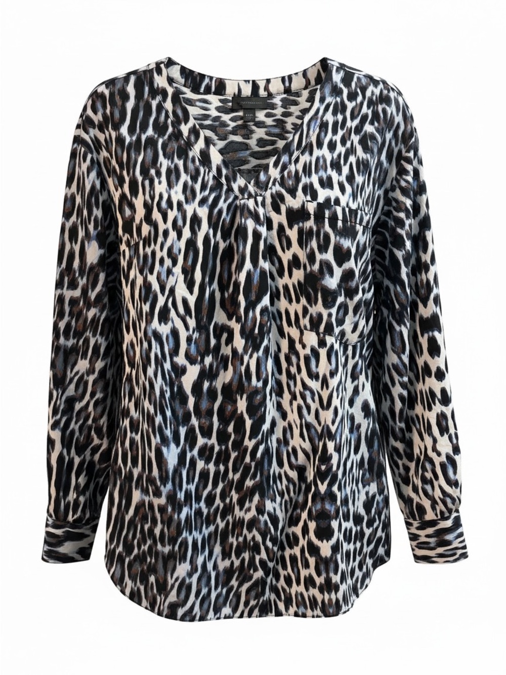 Worthington Black & White Leopard V-Neck Blouse